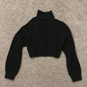 H&M slouchy crop black turtleneck sweater sold out S small